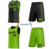 Custom Reversible Black Neon Green Double Side Star Sublimation Basketball Suit Jersey