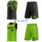 Custom Reversible Black Neon Green Double Side Star Sublimation Basketball Suit Jersey