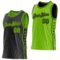 Custom Reversible Black Neon Green Double Side Star Sublimation Basketball Suit Jersey