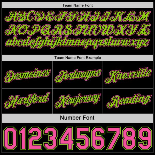 Custom Reversible Black Pink-Neon Green Double Side Star Sublimation Basketball Suit Jersey