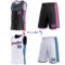 Custom Reversible Black Pink-Teal Double Side Star Sublimation Basketball Suit Jersey