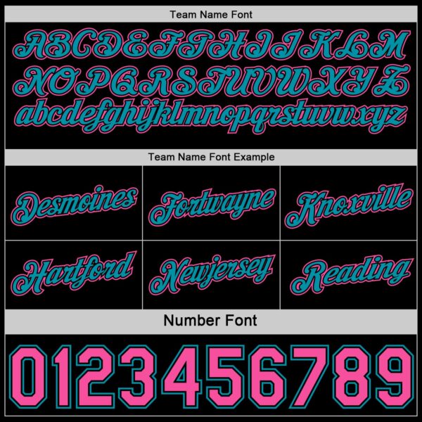 Custom Reversible Black Pink-Teal Double Side Star Sublimation Basketball Suit Jersey