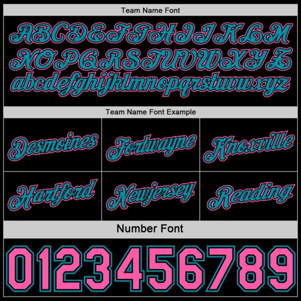 Custom Reversible Black Pink-Teal Double Side Star Sublimation Basketball Suit Jersey