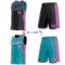 Custom Reversible Black Pink-Teal Double Side Star Sublimation Basketball Suit Jersey
