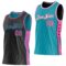 Custom Reversible Black Pink-Teal Double Side Star Sublimation Basketball Suit Jersey