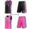 Custom Reversible Black Pink-Lakes Blue Double Side Star Sublimation Basketball Suit Jersey