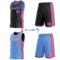 Custom Reversible Black Pink-Lakes Blue Double Side Star Sublimation Basketball Suit Jersey