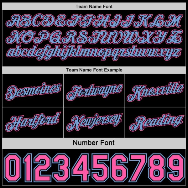 Custom Reversible Black Pink-Lakes Blue Double Side Star Sublimation Basketball Suit Jersey