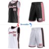 Custom Reversible Black White-Medium Pink Double Side Star Sublimation Basketball Suit Jersey