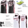 Custom Reversible Black White-Medium Pink Double Side Star Sublimation Basketball Suit Jersey