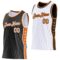 Custom Reversible Black White-Bay Orange Double Side Star Sublimation Basketball Suit Jersey