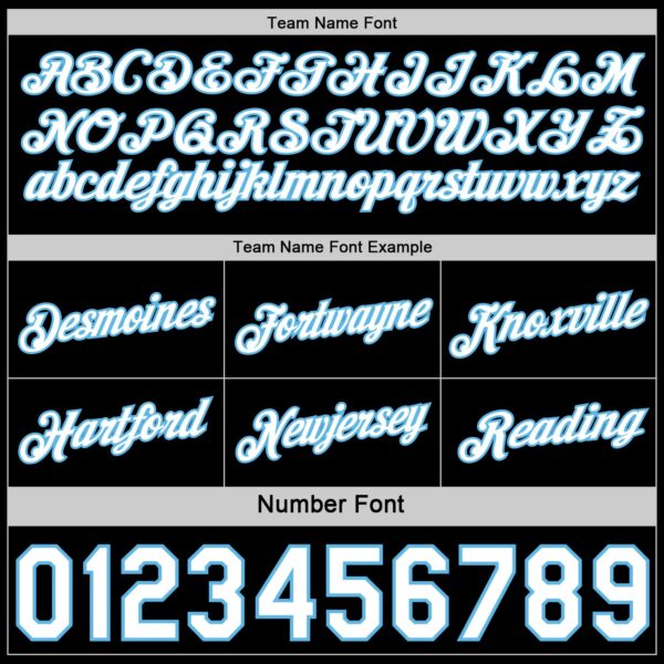 Custom Reversible Black White-Sky Blue Double Side Star Sublimation Basketball Suit Jersey