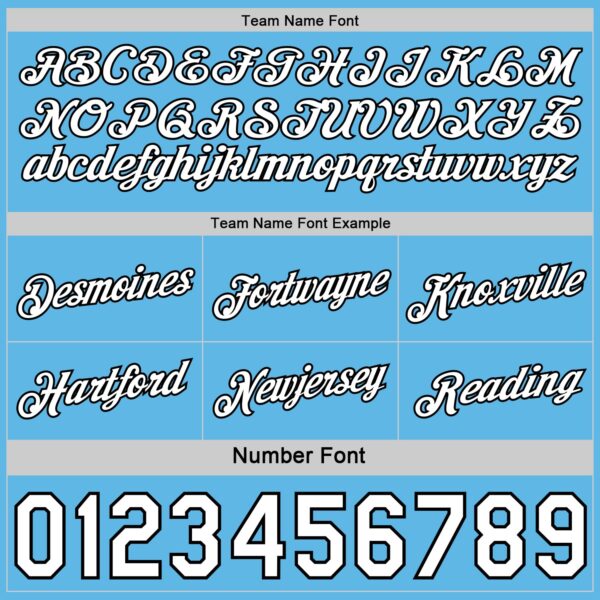 Custom Reversible Black White-Sky Blue Double Side Star Sublimation Basketball Suit Jersey