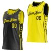Custom Reversible Black Light Yellow Double Side Star Sublimation Basketball Suit Jersey