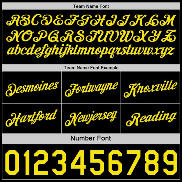 Custom Reversible Black Light Yellow Double Side Star Sublimation Basketball Suit Jersey