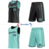 Custom Reversible Black Ice Blue Double Side Star Sublimation Basketball Suit Jersey