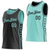 Custom Reversible Black Ice Blue Double Side Star Sublimation Basketball Suit Jersey