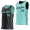 Custom Reversible Black Ice Blue Double Side Star Sublimation Basketball Suit Jersey