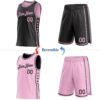 Custom Reversible Black Light Pink Double Side Star Sublimation Basketball Suit Jersey