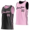 Custom Reversible Black Light Pink Double Side Star Sublimation Basketball Suit Jersey