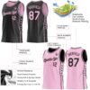 Custom Reversible Black Light Pink Double Side Star Sublimation Basketball Suit Jersey