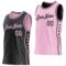 Custom Reversible Black Light Pink Double Side Star Sublimation Basketball Suit Jersey