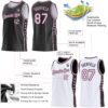 Custom Reversible Black Light Pink Double Side Star Sublimation Basketball Suit Jersey