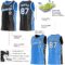 Custom Reversible Black White-Powder Blue Double Side Star Sublimation Basketball Suit Jersey