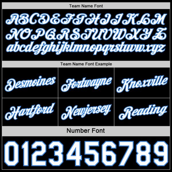 Custom Reversible Black White-Powder Blue Double Side Star Sublimation Basketball Suit Jersey