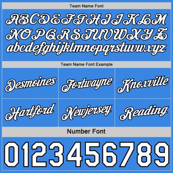 Custom Reversible Black White-Powder Blue Double Side Star Sublimation Basketball Suit Jersey