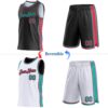 Custom Reversible Black Neon Pink-Aqua Double Side Star Sublimation Basketball Suit Jersey
