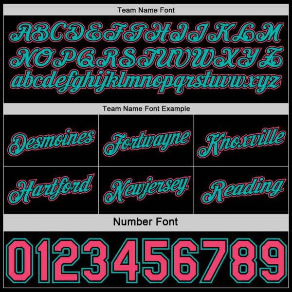 Custom Reversible Black Neon Pink-Aqua Double Side Star Sublimation Basketball Suit Jersey