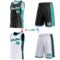 Custom Reversible Black White-Aqua Double Side Star Sublimation Basketball Suit Jersey