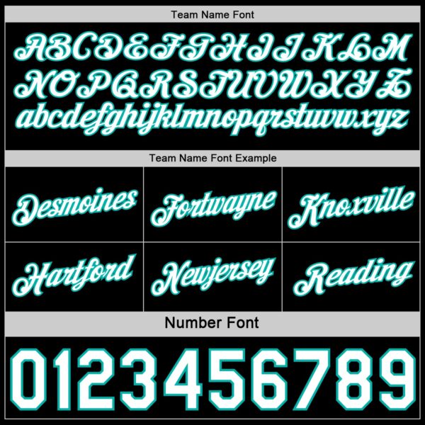 Custom Reversible Black White-Aqua Double Side Star Sublimation Basketball Suit Jersey