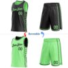 Custom Reversible Black Pea Green Double Side Star Sublimation Basketball Suit Jersey