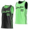 Custom Reversible Black Pea Green Double Side Star Sublimation Basketball Suit Jersey