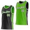 Custom Reversible Black White-Aurora Green Double Side Star Sublimation Basketball Suit Jersey