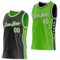 Custom Reversible Black White-Aurora Green Double Side Star Sublimation Basketball Suit Jersey