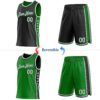 Custom Reversible Black White-Grass Green Double Side Star Sublimation Basketball Suit Jersey