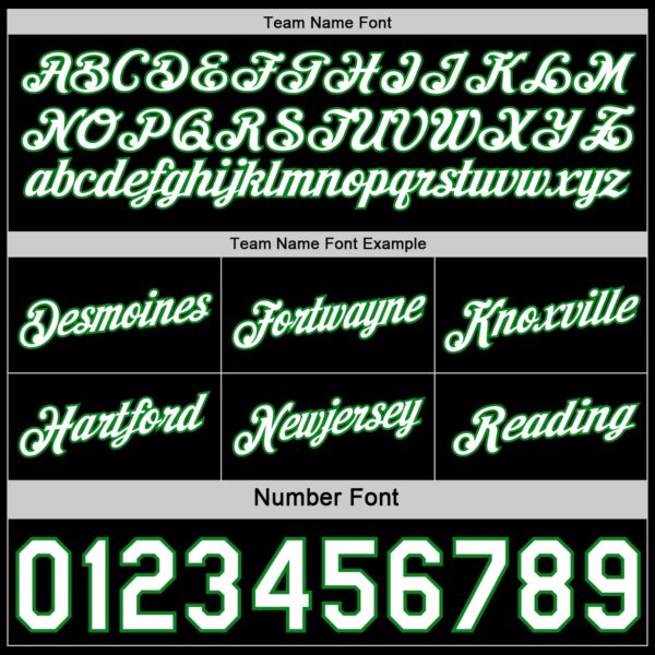 Custom Reversible Black White-Grass Green Double Side Star Sublimation Basketball Suit Jersey