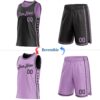 Custom Reversible Black Light Purple Double Side Star Sublimation Basketball Suit Jersey