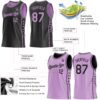 Custom Reversible Black Light Purple Double Side Star Sublimation Basketball Suit Jersey