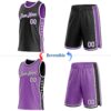 Custom Reversible Black White-Medium Purple Double Side Star Sublimation Basketball Suit Jersey