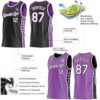 Custom Reversible Black White-Medium Purple Double Side Star Sublimation Basketball Suit Jersey