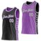 Custom Reversible Black White-Medium Purple Double Side Star Sublimation Basketball Suit Jersey