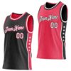 Custom Reversible Black White-Neon Pink Double Side Star Sublimation Basketball Suit Jersey