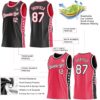 Custom Reversible Black White-Neon Pink Double Side Star Sublimation Basketball Suit Jersey