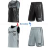 Custom Reversible Black Silver Double Side Star Sublimation Basketball Suit Jersey