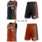 Custom Reversible Black White-Texas Orange Double Side Star Sublimation Basketball Suit Jersey