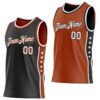 Custom Reversible Black White-Texas Orange Double Side Star Sublimation Basketball Suit Jersey
